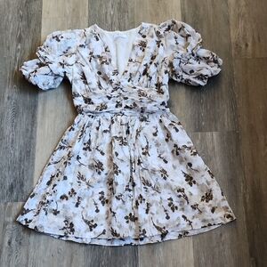 Floral Puff Sleeve Mini Dress